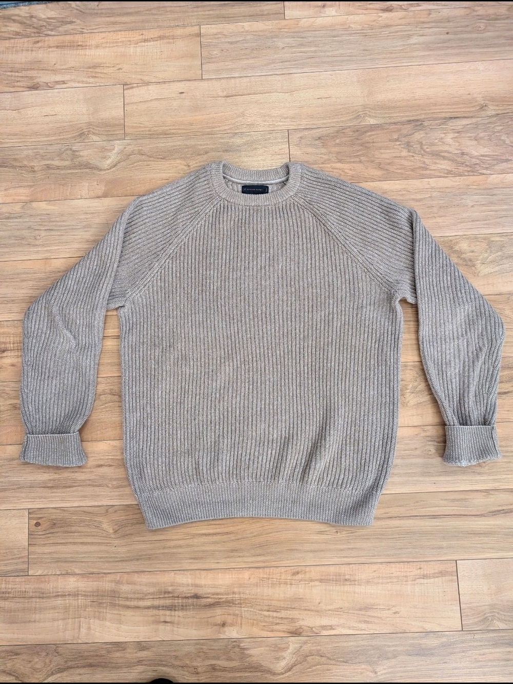 Denver Hayes Men's Ribbed Crewneck Sweater — Taupe